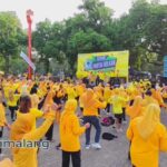 Meriahkan Ulang Tahun, 2.500 Lebih Kader Golkar Malang Bersatu dalam Senam